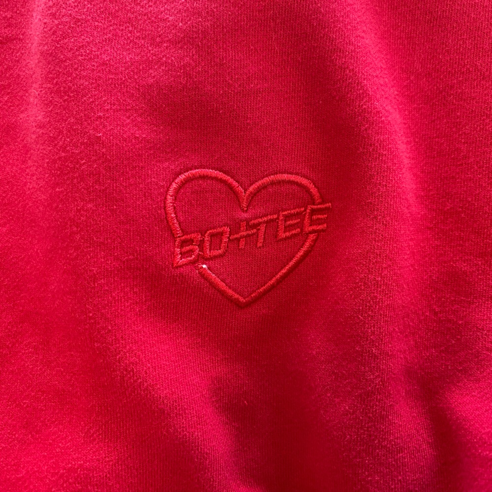 Bo+Tee Red Cropped Bubble Sweatshirt - Picture 2 of 6